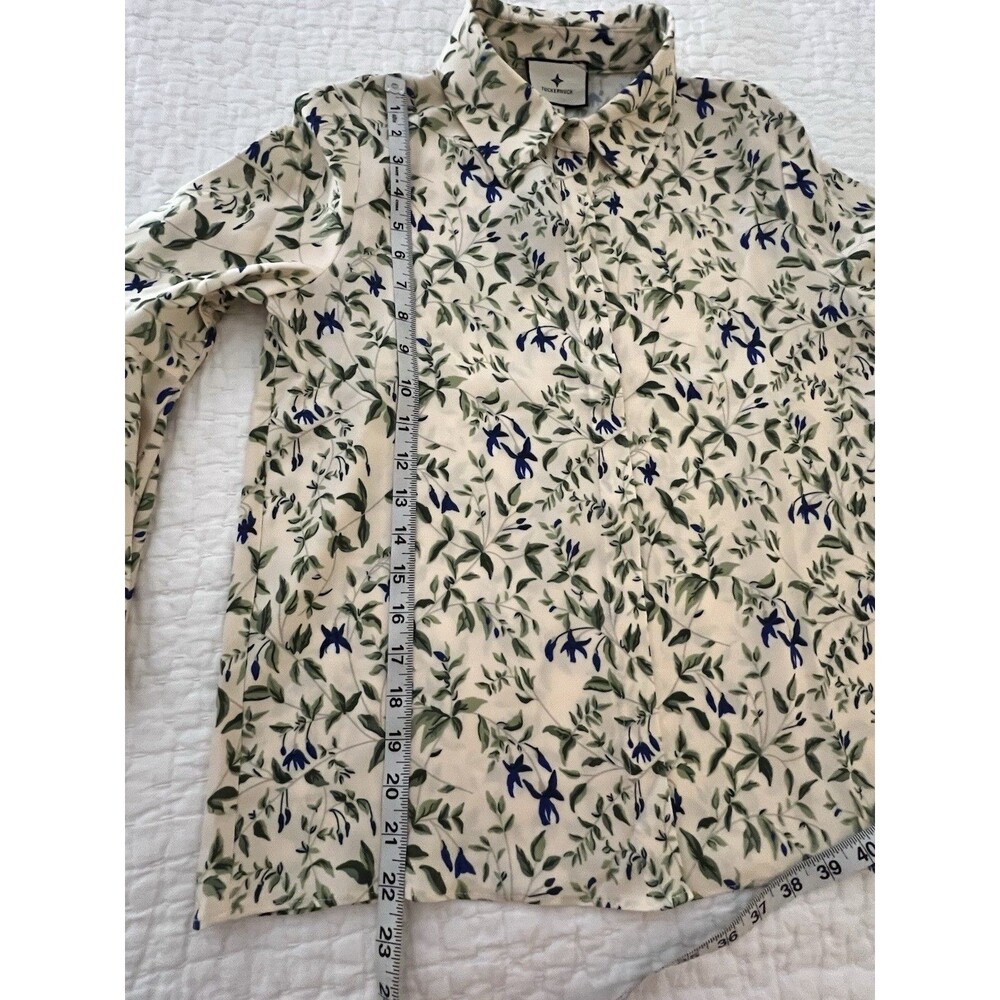 NEW Tuckernuck Fuchsia Floral Bell Sleeve Blouse Size Small Ivory - Picture 7 of 7